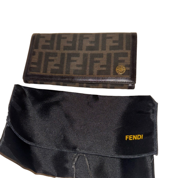 Fendi Zucca long wallet with dust cover authentic - Picture 1 of 17